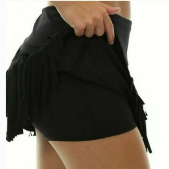 Nwt Lucky In Love Fringe Active Tennis Skirt Skort Shorts L Large - Picture 5 of 13